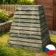 Drevený kompostér 800 L pyramída - česká výroba, zelený