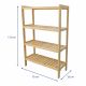 Drevený regál so 4 policami, 133 × 70 × 33 cm, borovica