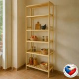 Drevený regál, 6 políc, 213 x 80 x 33 cm