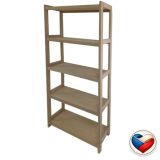 GABONI drevený bukový regál, 5 políc, 173 x 70 x 33 cm
