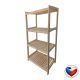 Drevený regál so 4 policami, 133 × 80 × 43 cm, borovica, CZ