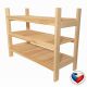 Drevený regál s 3 policami, 60 × 54 × 25 cm, česká výroba