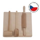 Drevená sada pre malých kuchárov, 23 x 6 x 21 cm, 3 ks