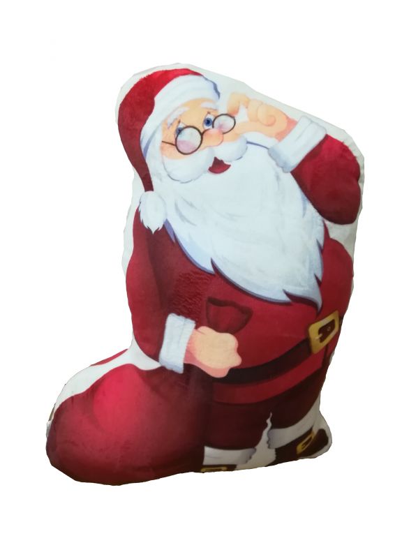 Vankúšik 3D Santa Claus mikroplyšový vzhľad
