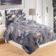 Mikroplyšové posteľné obliečky - šedé listy, 140x200 cm