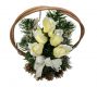 Kvetinový košík strednej veľkosti, krémový