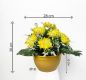 Umelá chryzantéma v kvetináči, žltá, 30 cm