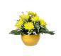 Umelá chryzantéma v kvetináči, žltá, 30 cm