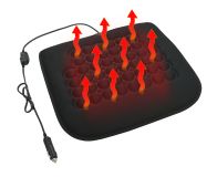 Vyhrievaný sedák do auta s reguláciou teploty, 12V, čierny