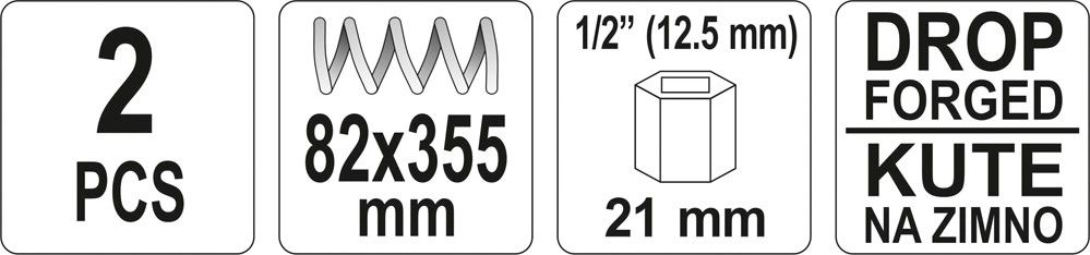 Obrázok YATO Sťahovák pružín tlmičov automobilov 2 ks (5906083925474)