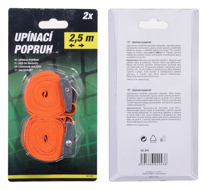 Obrázok Popruh upínací 2x2,5m GREEN, COMPASS