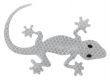 Samolepiaca dekorácia Gecko - strieborná