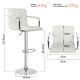 MIADOMODO Barová stolička 2 ks, s lakťovými opierkami, biela