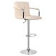 MIADOMODO Barová stolička 2ks, s lakťovými opierkami, béžová