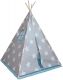 Detský stan teepee, sivo/modrý, s príslušenstvom