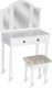 Toaletný stolík so stoličkou, biely