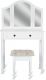 Toaletný stolík so stoličkou, biely