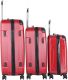 Sada cestovných kufrov 3-dielna, tvrdý plast, červená