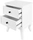 Nočný stolík s 2 zásuvkami, biela