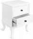Nočný stolík s 2 zásuvkami, biela