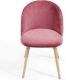Sada jedálenských zamatových stoličiek, ružové, 2 ks