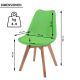 Sada stoličiek s plastovým sedadlom, 2 ks, zelené