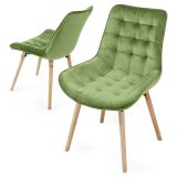 Sada prešívaných jedálenských stoličiek, tyrkysové, 2 ks