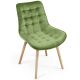 Sada prešívaných jedálenských stoličiek, zelená, 2 ks