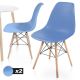 Sada stoličiek s plastovým sedadlom, 2 ks, modré