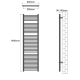 AQUAMARIN Vertikálny kúpeľňový radiátor, 1200 x 600 mm