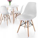 MIADOMODO sada jedálenských stoličiek, 4 kusy, biele