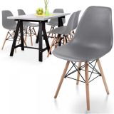 MIADOMODO sada jedálenských stoličiek, 6 kusov, šedá