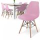 MIADOMODO sada jedálenskych stoličiek, 6 kusov, ružová