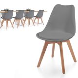 MIADOMODO sada jedálenských stoličiek, šedá, 8 kusov