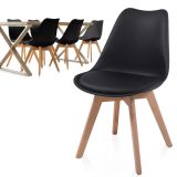 MIADOMODO Sada jedálnych stoličiek, čierna, 6 kusov