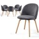 MIADOMODO sada jedálnych stoličiek zamatové, tm. šedá, 6 ks