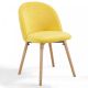 MIADOMODO sada jedálenských stoličiek zamatové, žltá, 6 ks