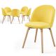 MIADOMODO sada jedálenských stoličiek zamatové, žltá, 6 ks