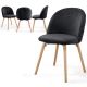 MIADOMODO Sada jedálenských stoličiek zamatové, čierna, 4 ks
