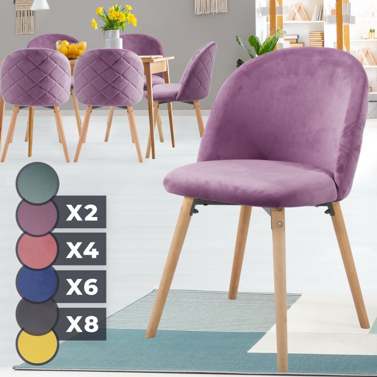 MIADOMODO sada jedálenských stoličiek, fialové, 6 ks