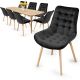 MIADOMODO sada prešívaných jedál. stoličiek, čierna, 8 ks