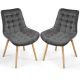 MIADOMODO sada prešívaných jedál. stoličiek, tm. šedá, 6 ks