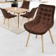 MIADOMODO sada prešívaných jedálenských stoličiek, hnedá,4ks
