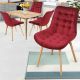 MIADOMODO sada prešívaných jedál. stoličiek, červená, 4 ks