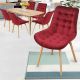 MIADOMODO sada prešívaných jedál. stoličiek, červená, 6 ks