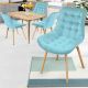 MIADOMODO sada prešívaných jedál. stoličiek, tyrkysová, 4 ks