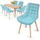 MIADOMODO sada prešívaných jedál. stoličiek, tyrkysová, 6 ks