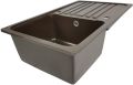 Aquamarin Granitový drez s batériou, 76 x 46 cm, hnedý