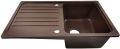 Aquamarin Granitový drez s batériou, 76 x 46 cm, hnedý