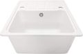 Aquamarin Granitový drez s batériou, 57 x 45 cm, biely